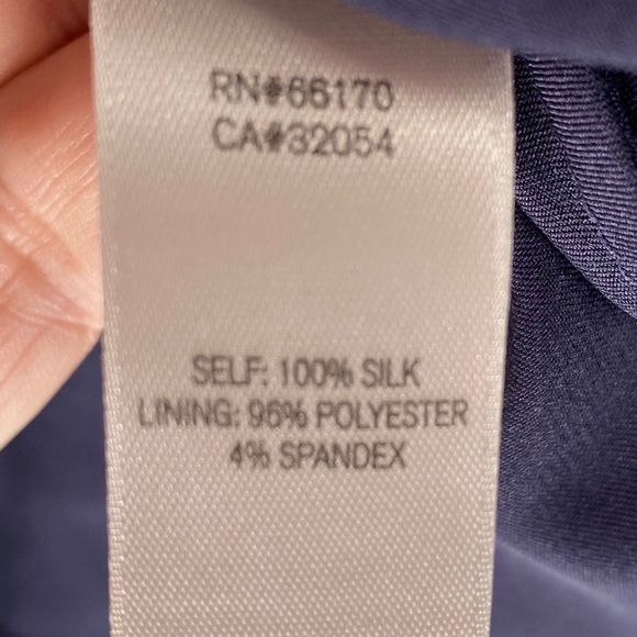 Anthropologie BLHDN Va Et Vien Slate Blue Wingspan Silk Wrap Mini Dress Size 10 - Picture 11 of 11